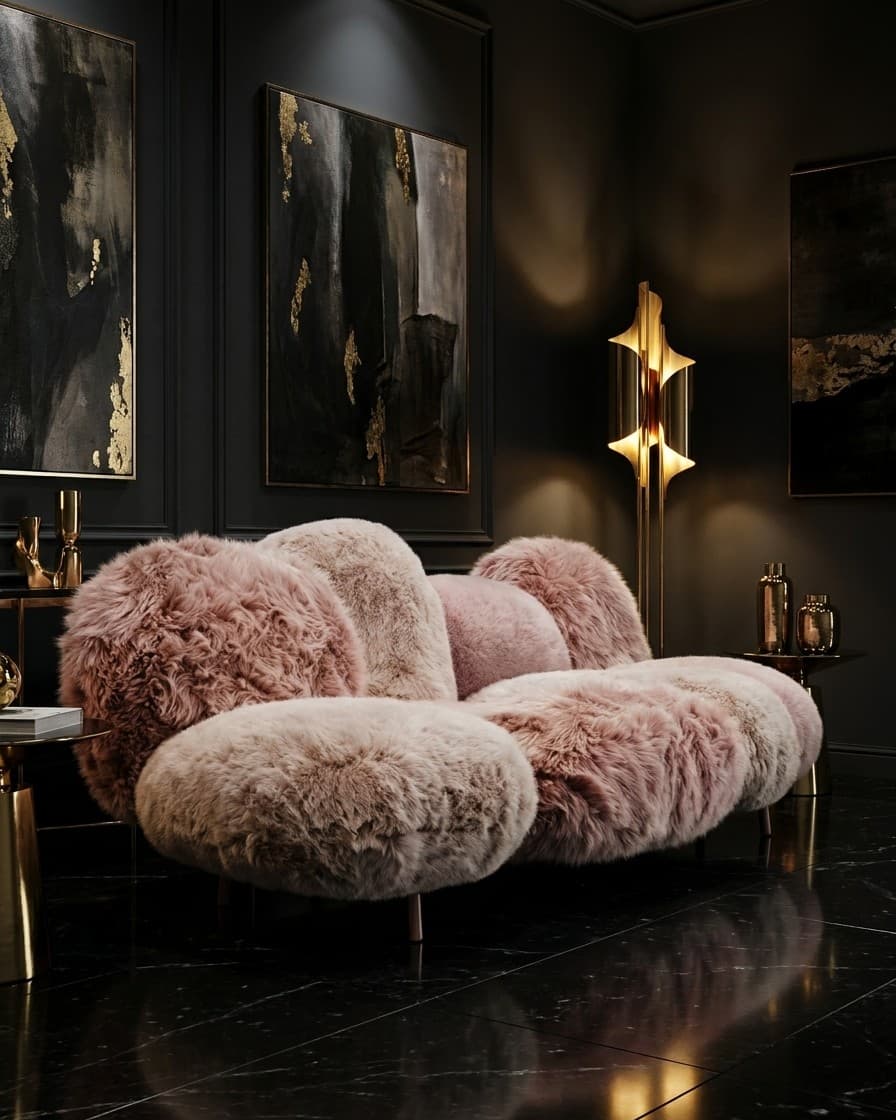 Blush Fur Haven Sofa